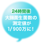 24時間後大腸菌生菌数が900万分の1に！