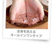 全身を洗えるオールインワンタイプ